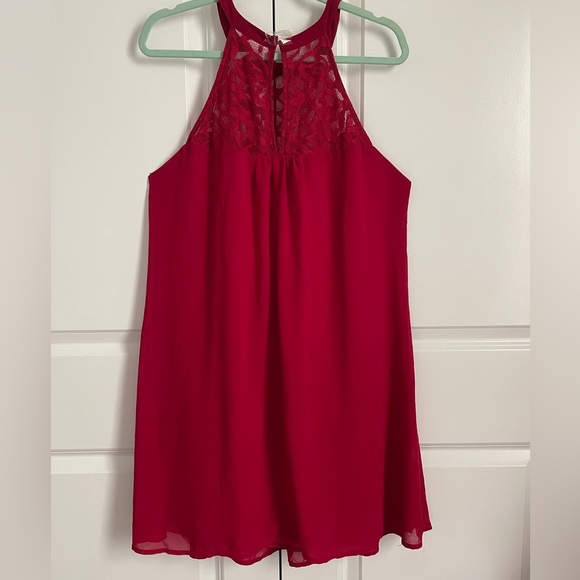 Elegant Red Lace Women's Dress - Picture 4 of 6